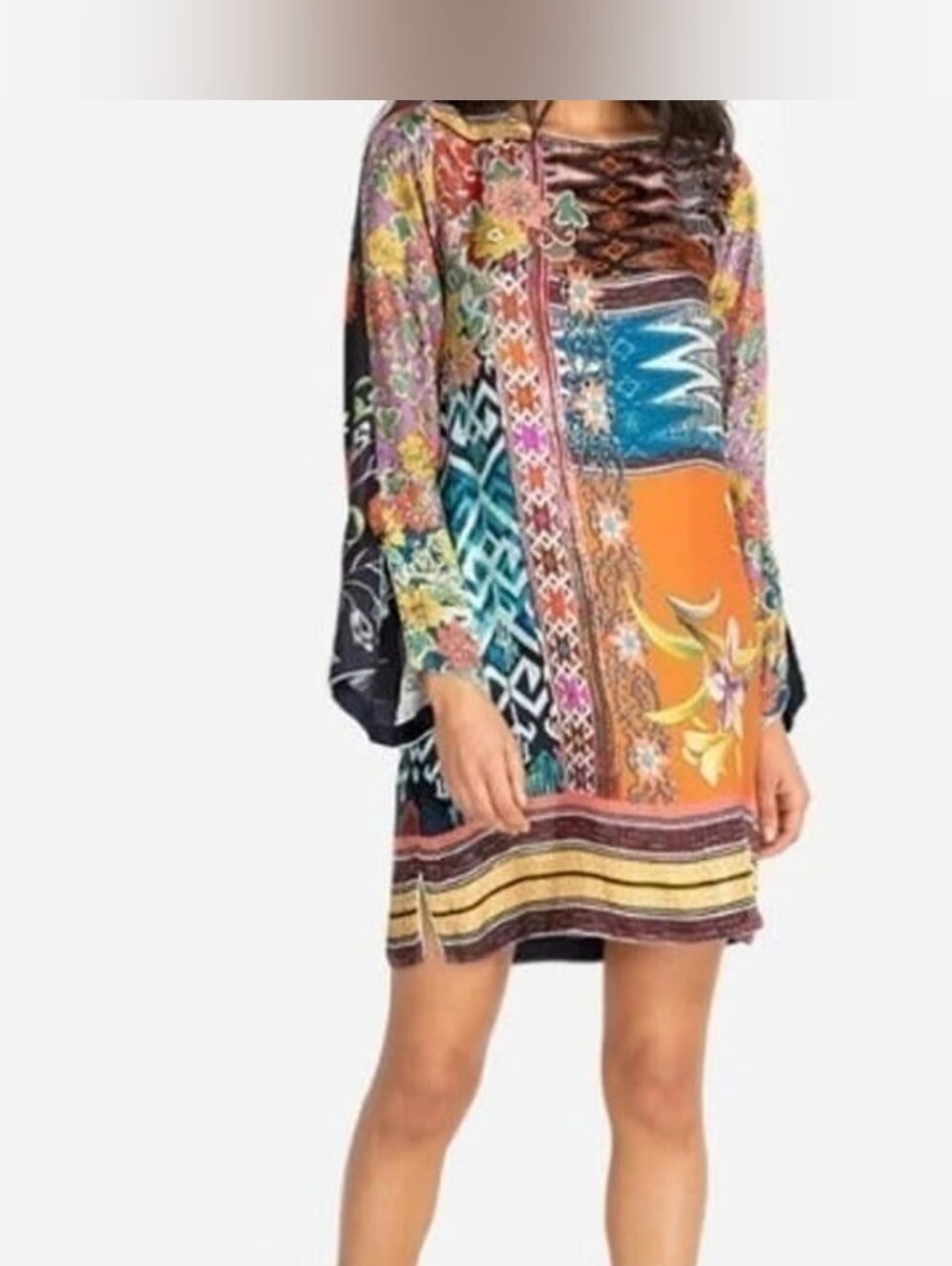 Johnny Was Luna Flare Silk Dress